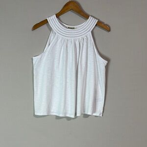 Boden Sleeveless Embroidered Neckline Top White Women’s 10